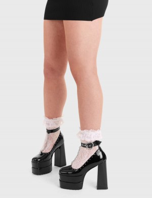 Lamoda Binded Plattform Heels Schwarz | 408295-KEO