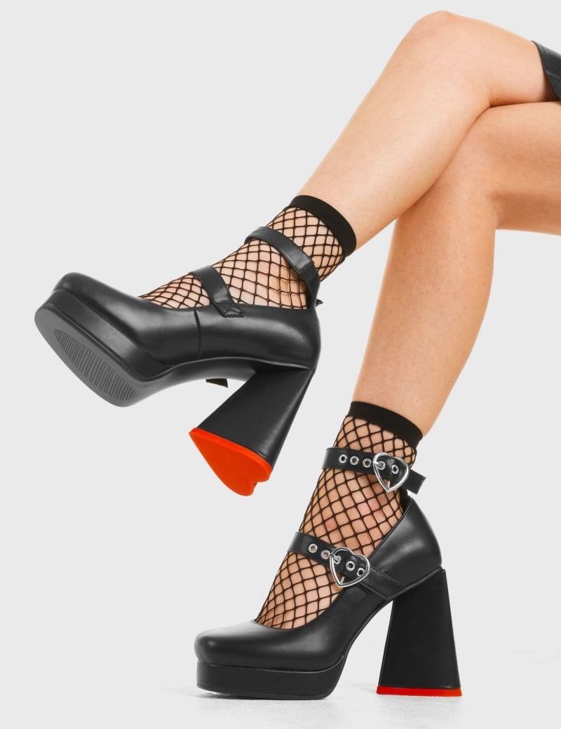 Lamoda Broken Hearts Plattform Heels Schwarz | 928154-KMH