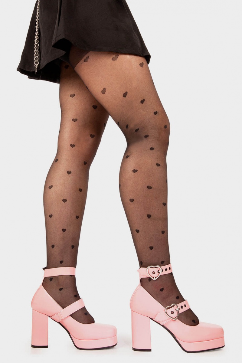 Lamoda Chrome Heart Plattform Heels Rosa | 629087-XTR