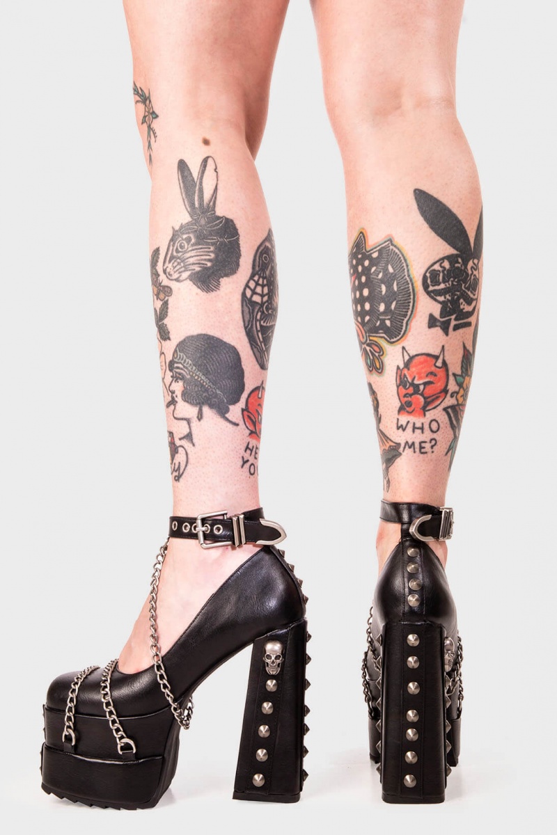 Lamoda Crucify Plattform Heels Schwarz | 942706-LTA