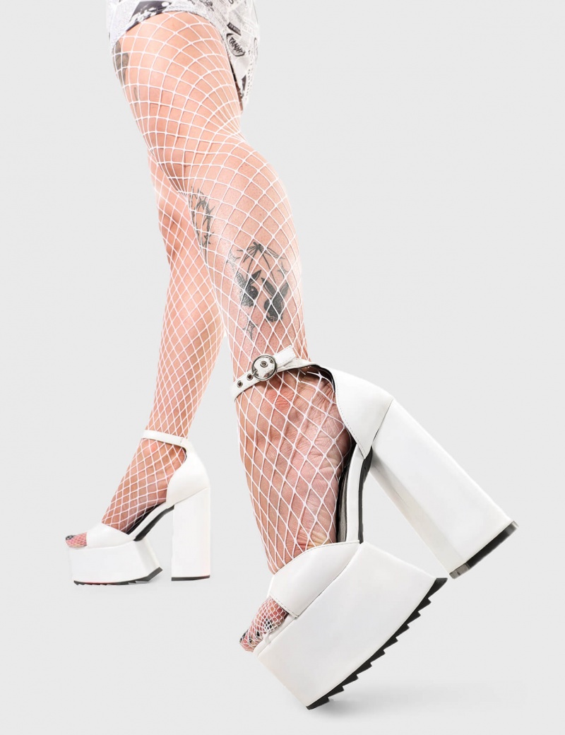 Lamoda Cut Throat Plattform Sandals Weiß | 039417-CNS