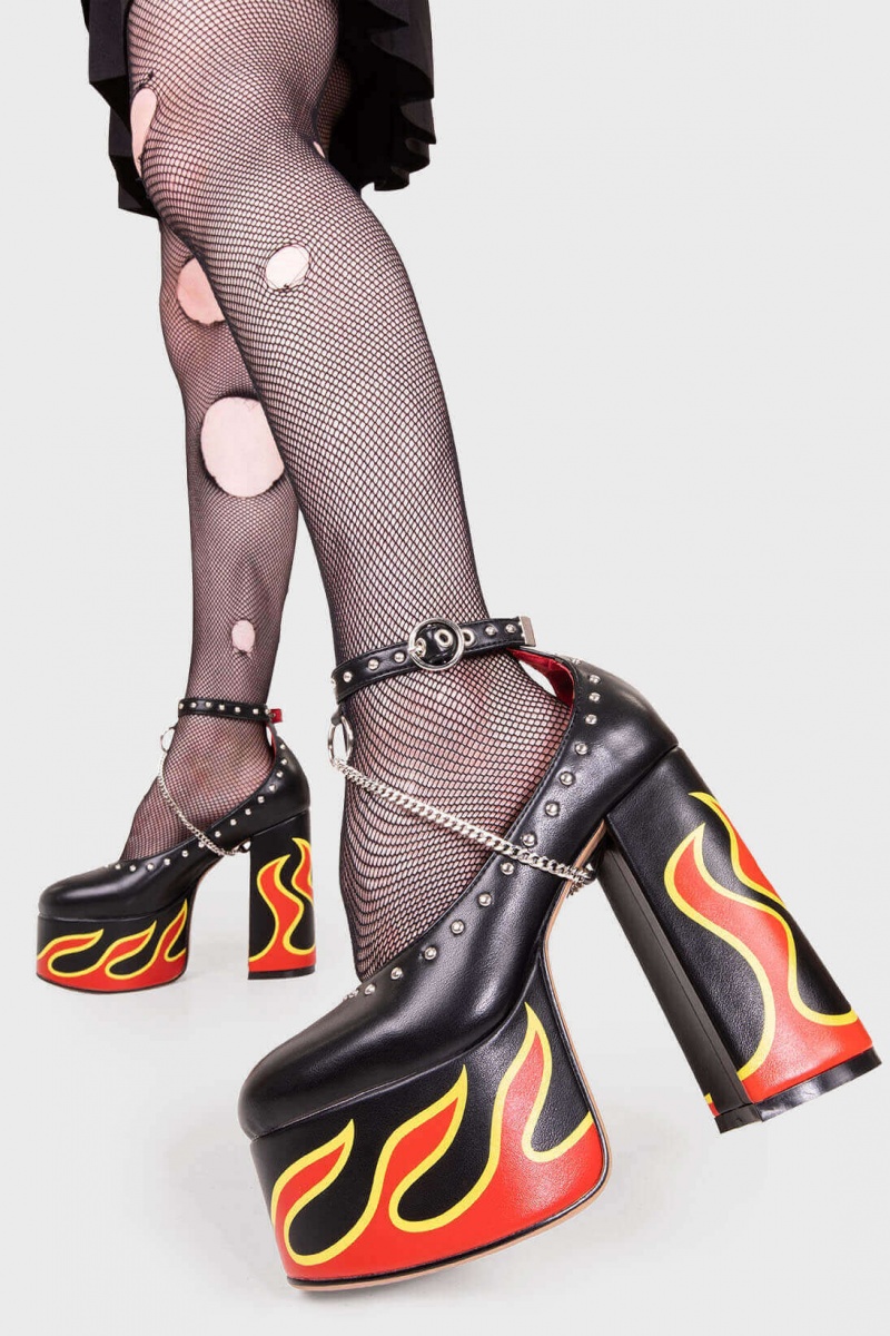 Lamoda Desire Plattform Heels Schwarz | 438159-LHP