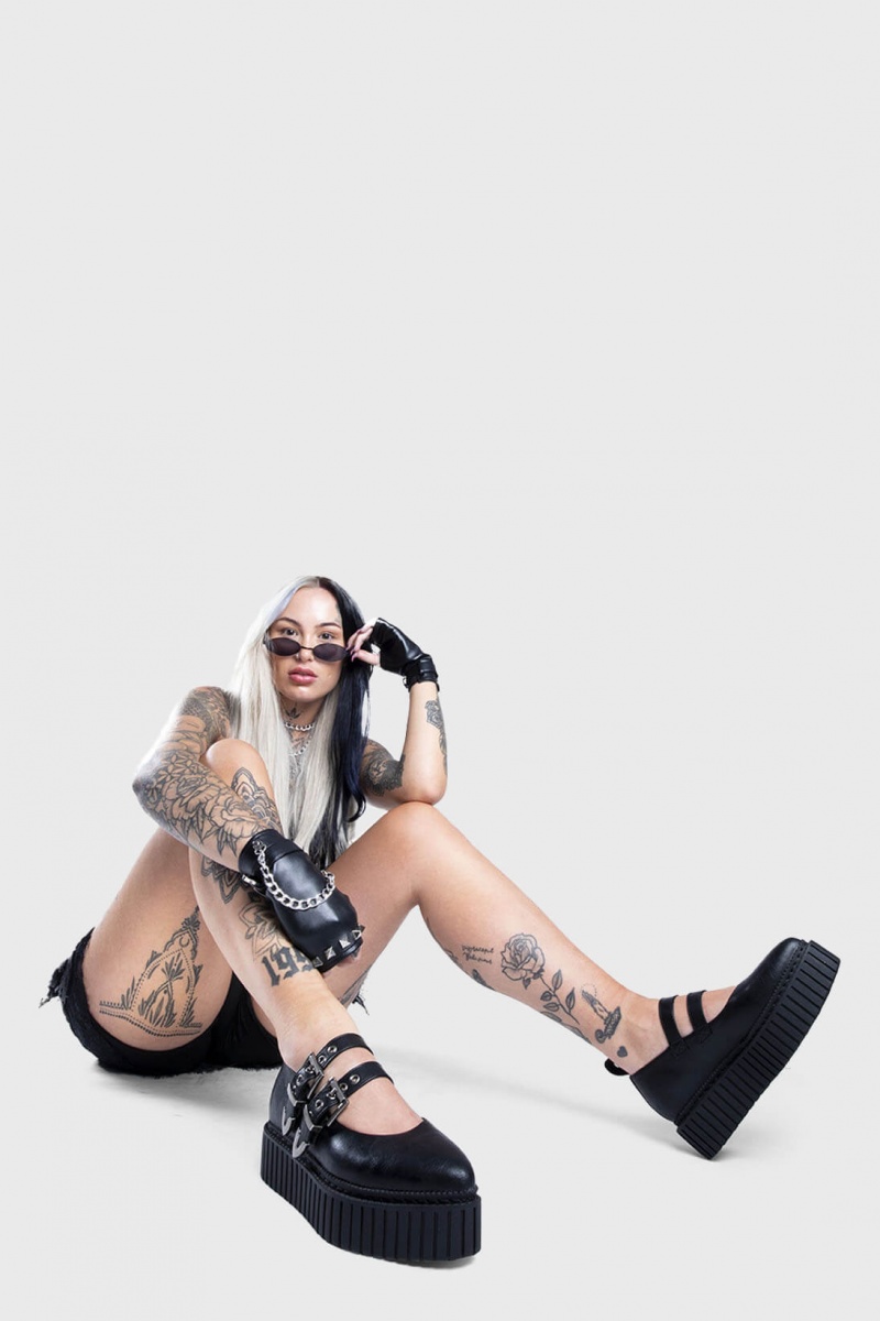 Lamoda I'm A Believer Chunky Plattform Creeper Shoes Schwarz | 745392-ZVE