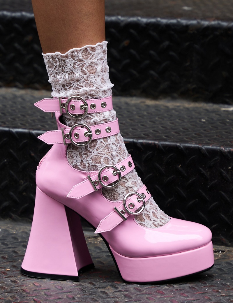 Lamoda Interstellar Plattform Heels Rosa | 409615-DCJ