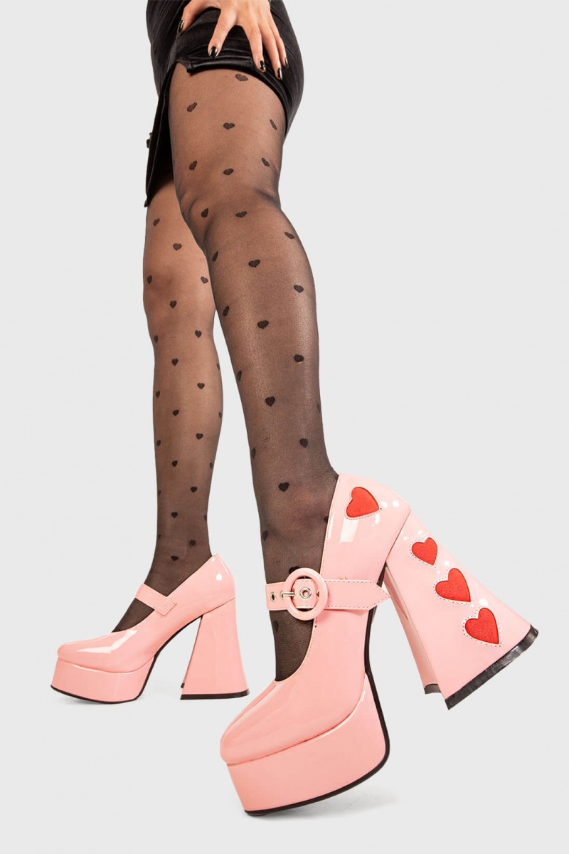 Lamoda Love Sick Plattform Heels Rosa Rot | 698507-FMQ