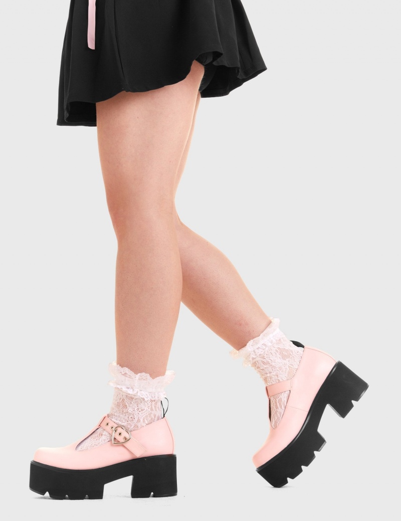 Lamoda Love Story Chunky Mary Jane Shoes Rosa | 380164-ERA