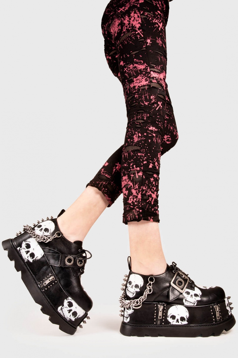 Lamoda Maniac Chunky Plattform Wedge Shoes Schwarz | 582037-JTB
