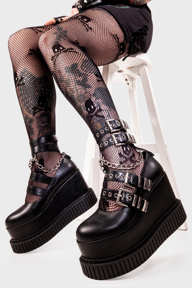 Lamoda Metropolitan Chunky Plattform Creeper Shoes Schwarz | 841563-YXC