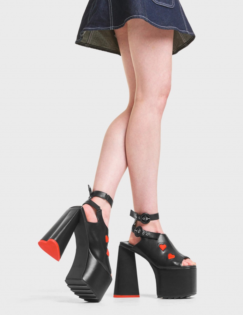 Lamoda Perfect Girl Plattform Sandals Schwarz Rot | 278946-CHA