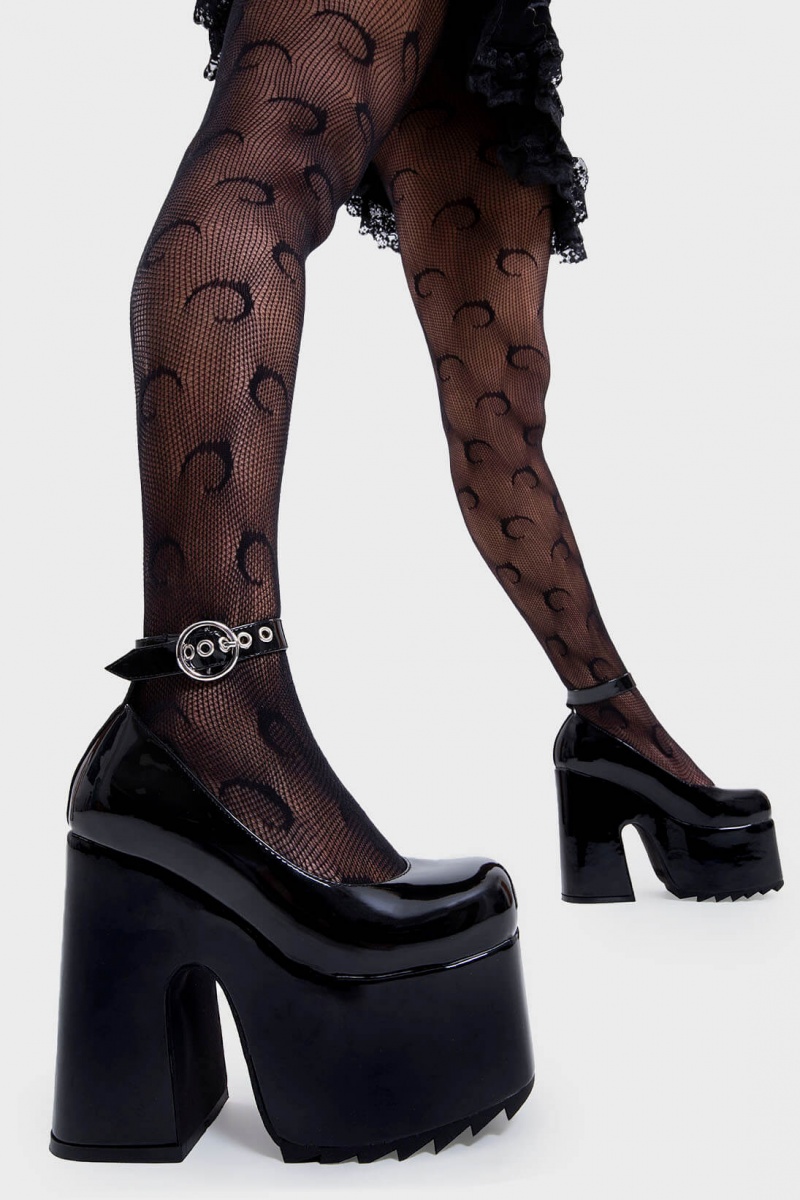 Lamoda Power Trip Chunky Plattform Heels Schwarz | 120579-EVK