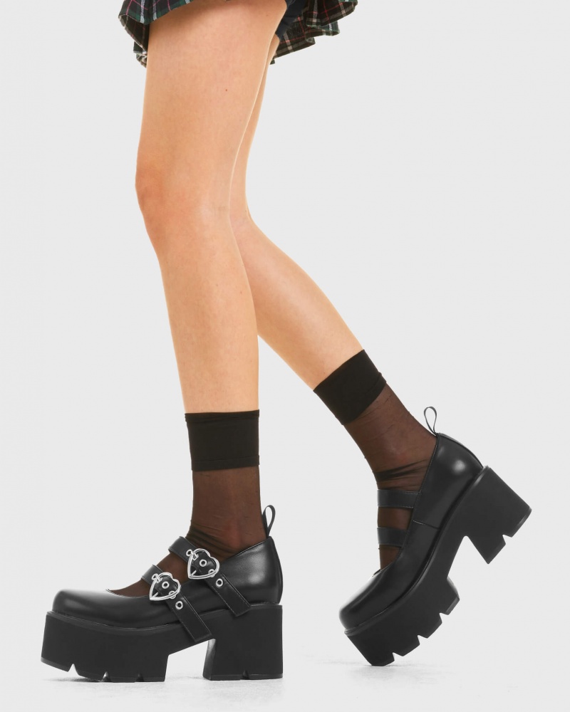 Lamoda Ring Me Chunky Mary Jane Shoes Schwarz | 918736-DPH