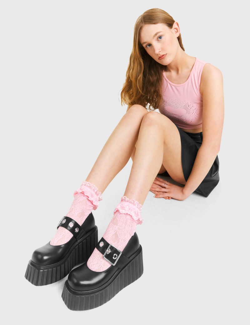 Lamoda Survivor Chunky Plattform Creeper Shoes Schwarz | 752430-TFI